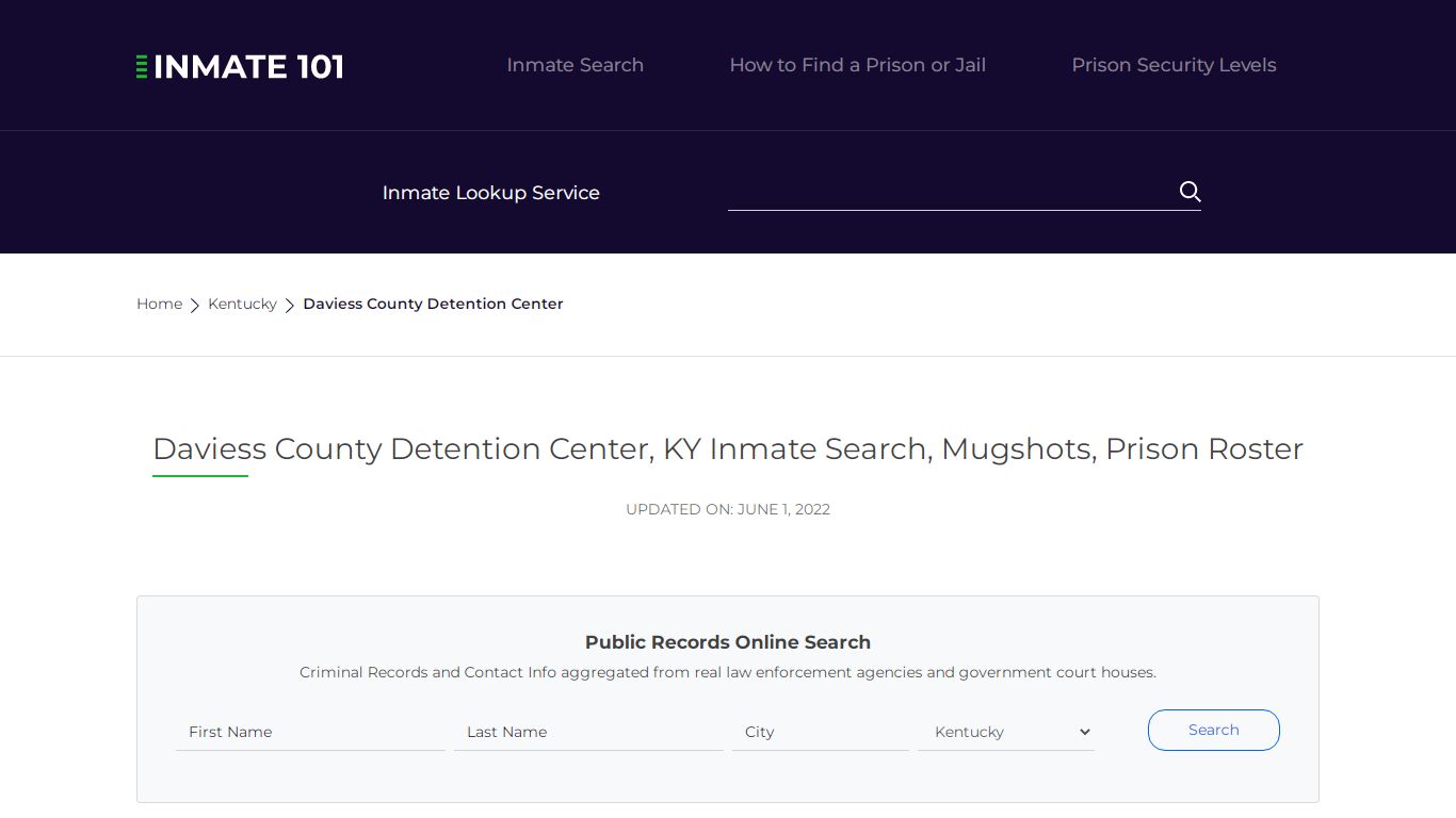 Daviess County Detention Center, KY Inmate Search, Mugshots, Prison ...